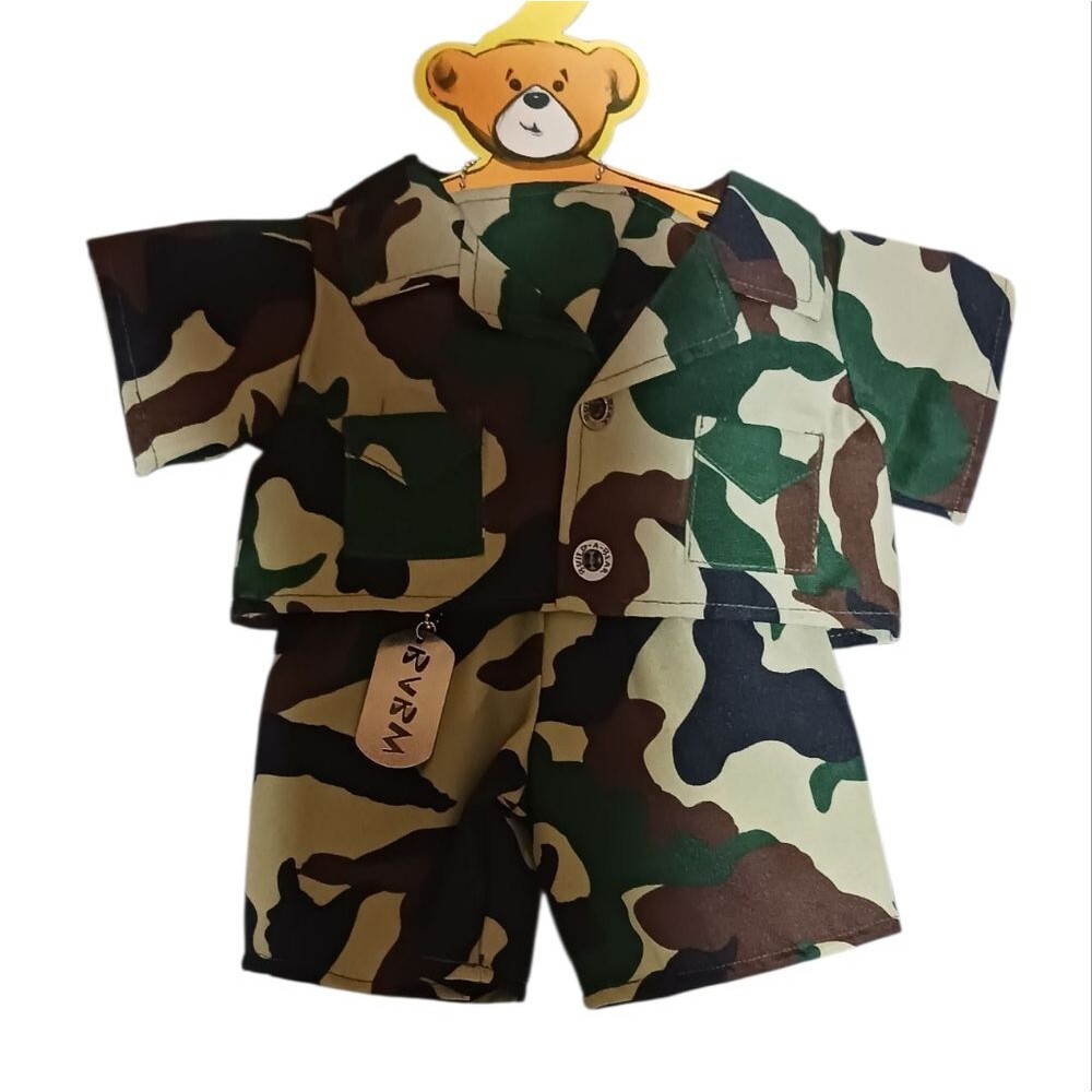 Build-A-Bear Camouflage 4-Piece Kids Matching Set with Dog Tag New